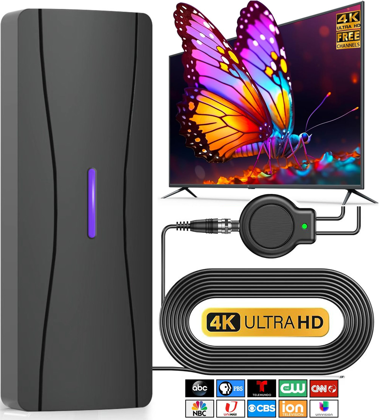 Outdoor Camping Tv - Antena TV 1080p 4K Zewnętrzna/Wewnętrzna z