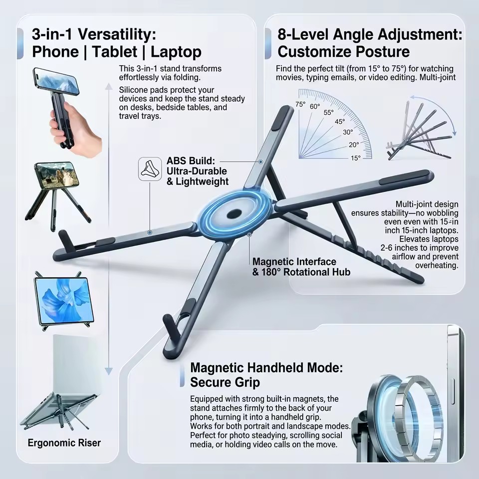 Outdoor Camping Table - Przenośny magnetyczny uchwyt na telefon i