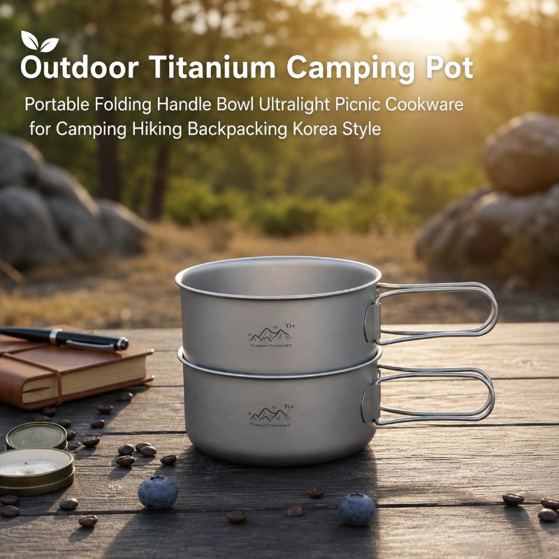 Outdoor Camping Korea - Tytanowy garnek kempingowy na zewnątrz, przenośna