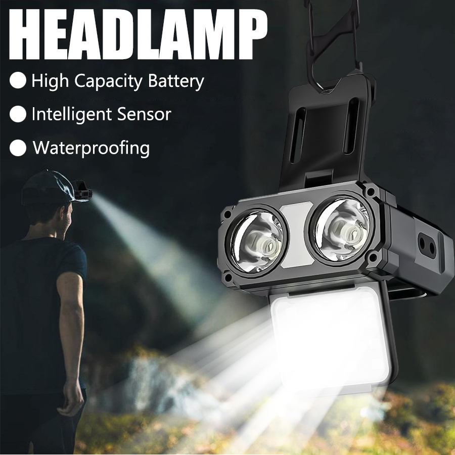Headlamp - Latarka czołowa LED COB z klipsem,