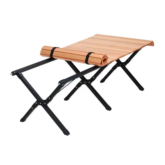 Outdoor Camping Korea - Koreański Przenośny Aluminiowo-Drewniany Kempingowy Stolik Piknikowy