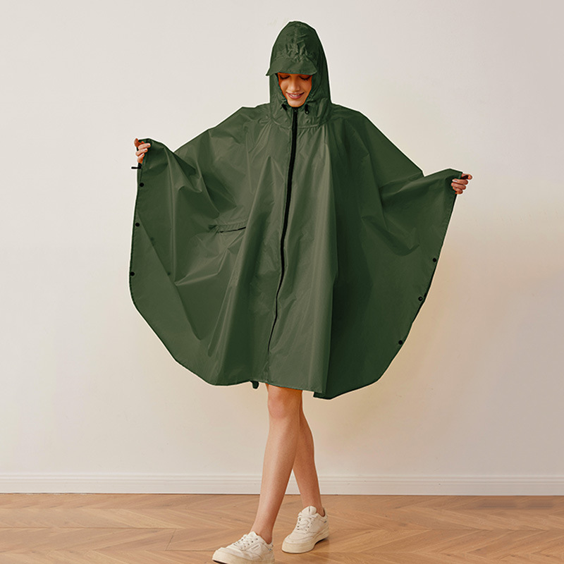 Camping Rain Poncho - Damski oddychający płaszcz przeciwdeszczowy, lekki płaszcz