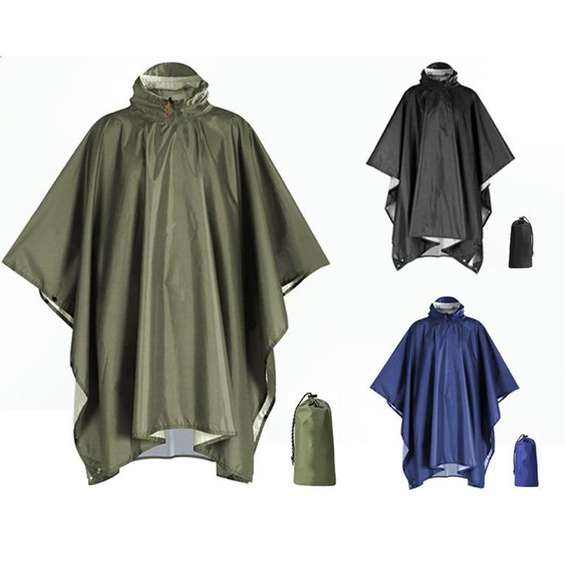 Camping Rain Poncho - Wytrzymałe ponczo przeciwdeszczowe do wędrówek z