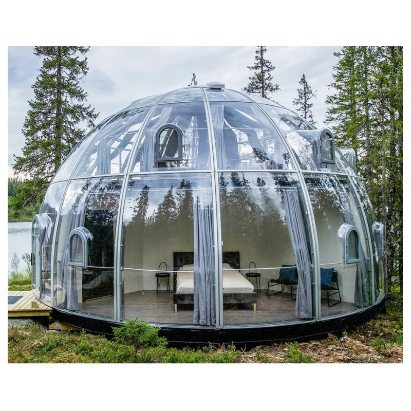 Outdoor Camping Venues - Metalowy pawilon w kształcie gwiazdy pokryty