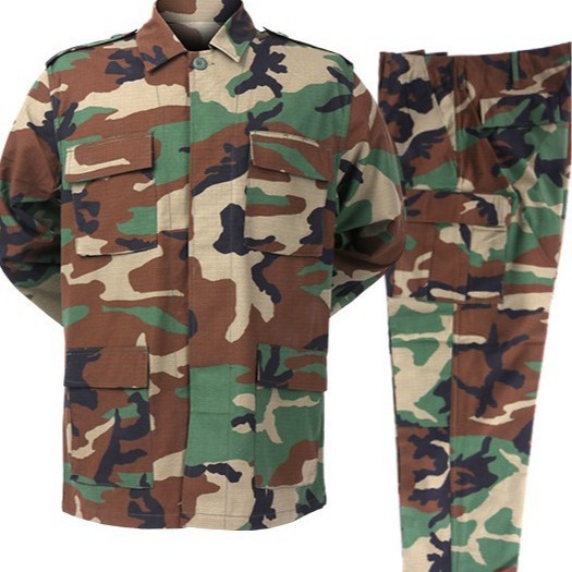 Camping Outdoor Clothing - Męski dwuczęściowy zestaw BDU w kamuflażu,