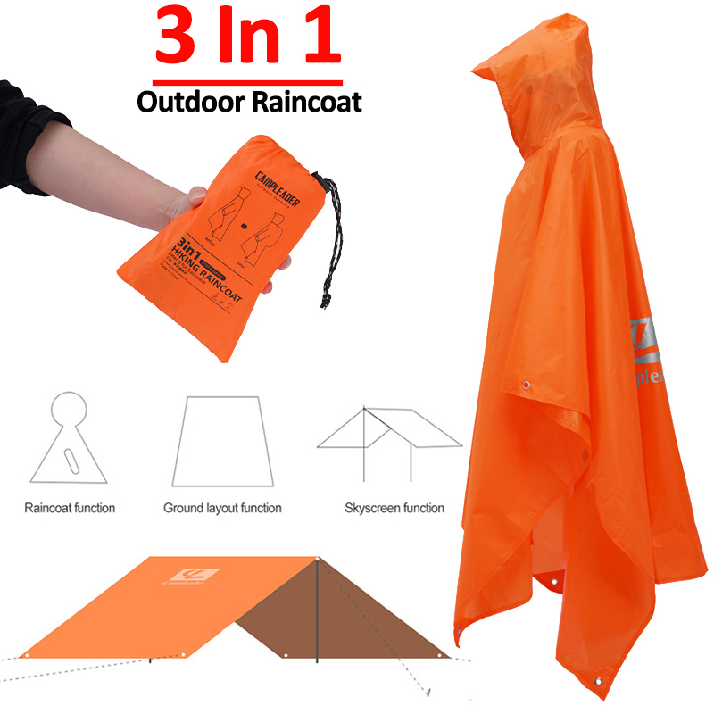 3 w 1 płaszcz przeciwdeszczowy – Camping Rain Poncho recenzja i cena