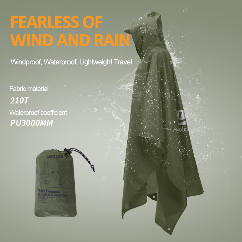3 w 1 płaszcz przeciwdeszczowy – Camping Rain Poncho recenzja i cena