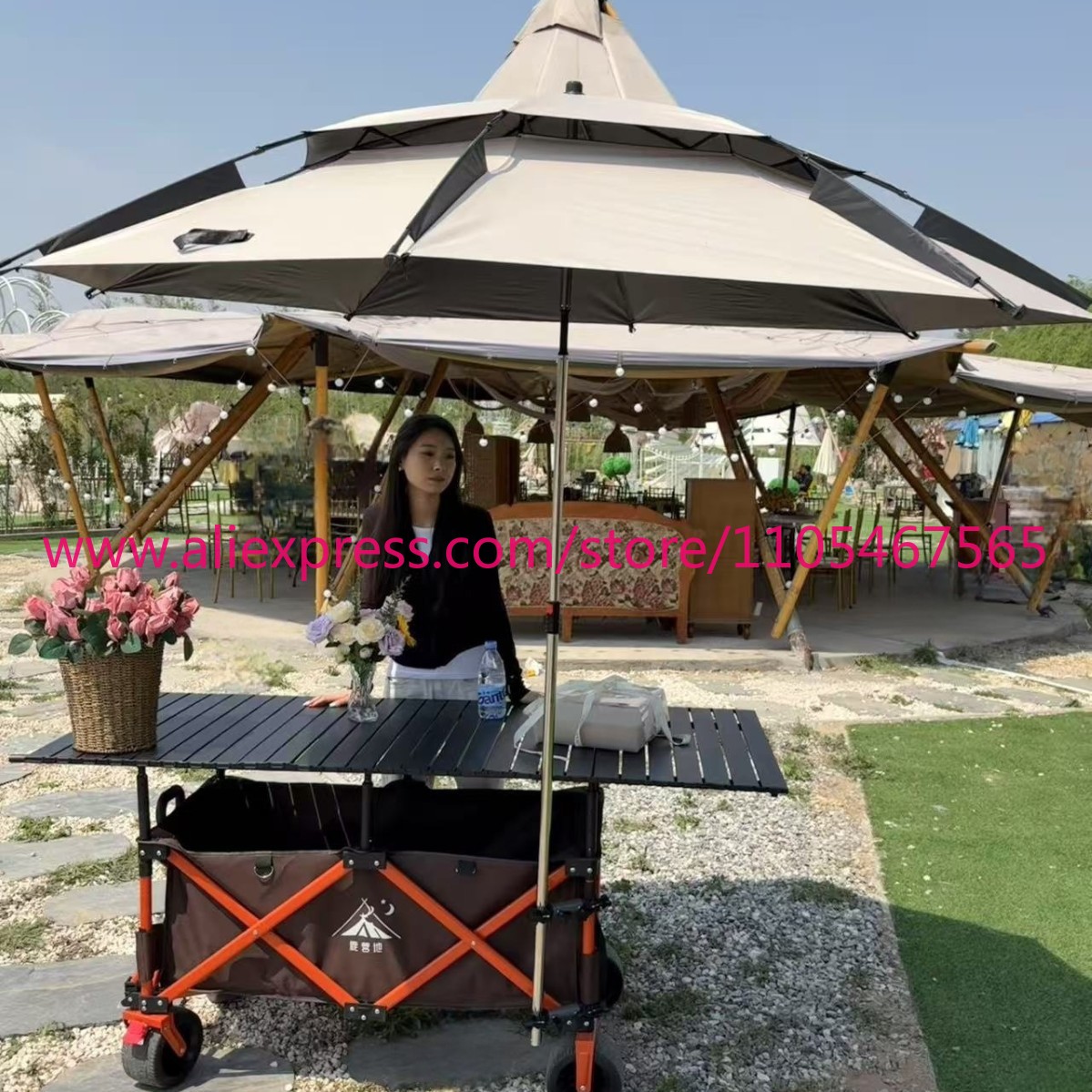 1 SZT. Duży składany wózek kem – Outdoor Camping Table recenzja i cena